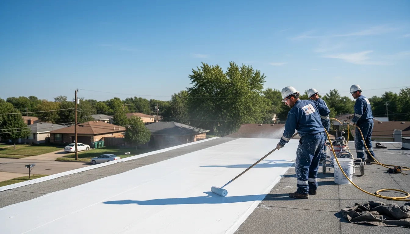 Commercial roof coating in Streamwood, IL near me